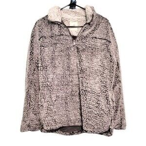 Thread & Supply Gray Sherpa Quarter Zip Pullover Top Size Small